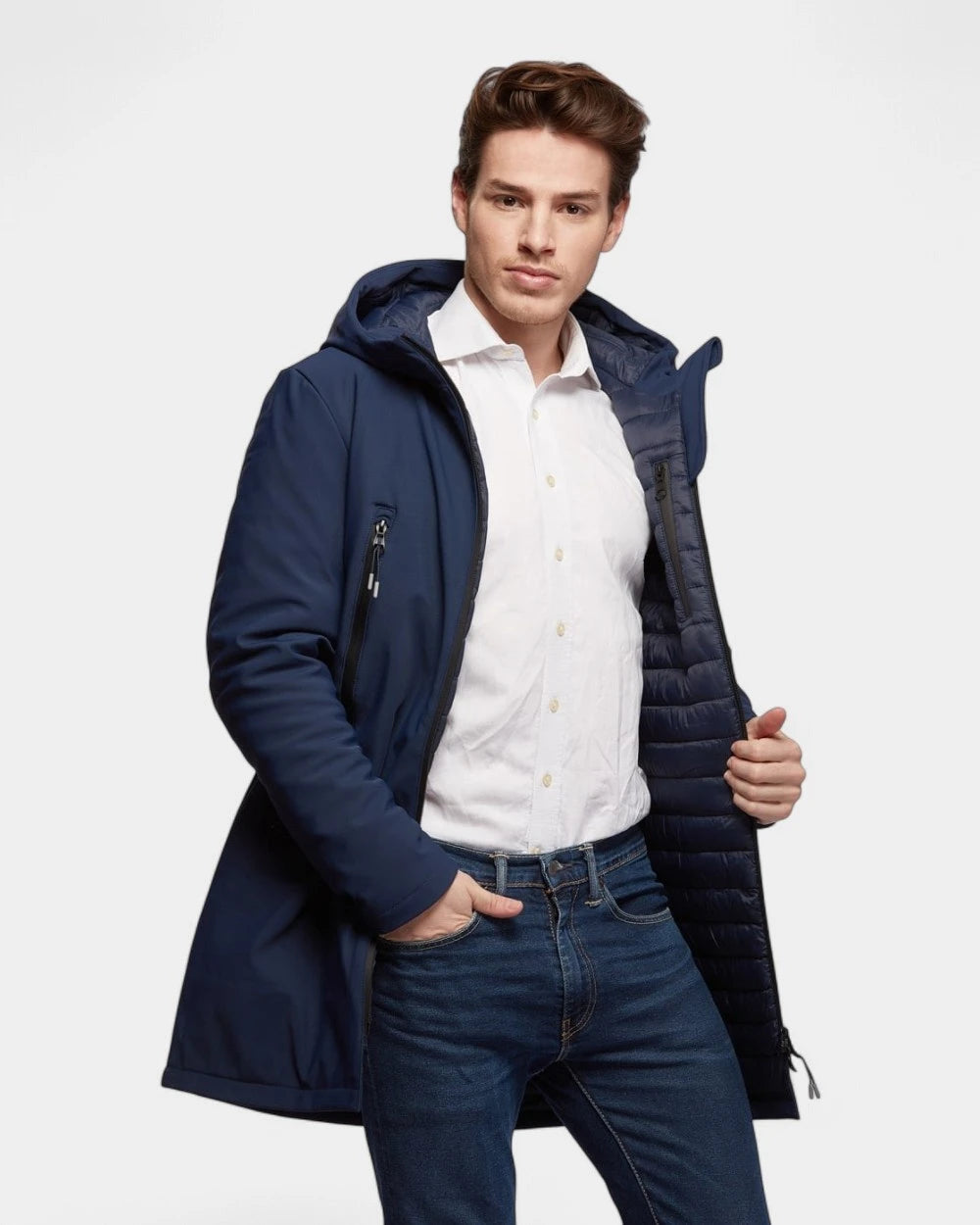 Softshell parka with customizable down lining - 5